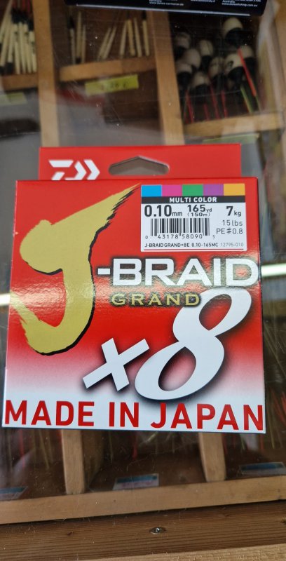 Daiwa J-Braid Grand X8 (Multicolor) (0.10mm) - De Wedstrijdvisser